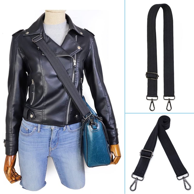 Kolti Purse Strap Replacement Crossbody Handbag Stripe Wide Adjustable, Gun Metal Buckle-23 - Image 4